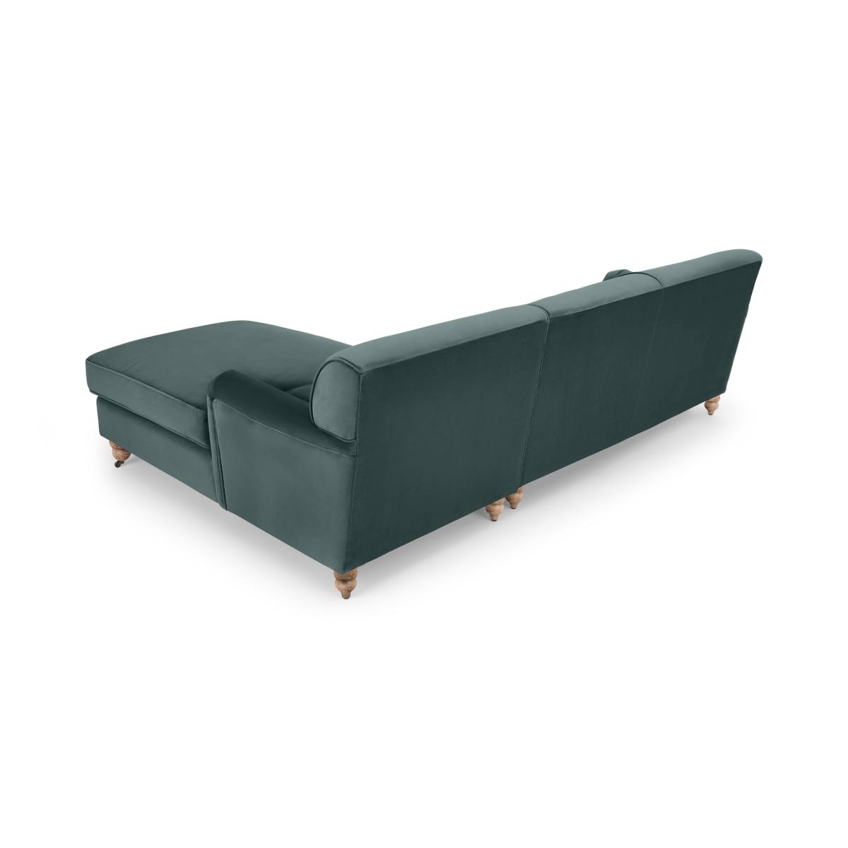 Orson Right Hand Facing Chaise End Corner Sofa, Slate Blue Recycled Velvet – image 6