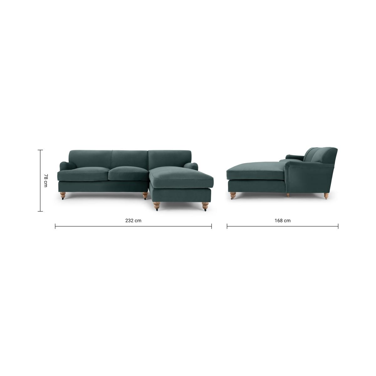 Orson Right Hand Facing Chaise End Corner Sofa, Slate Blue Recycled Velvet – image 9