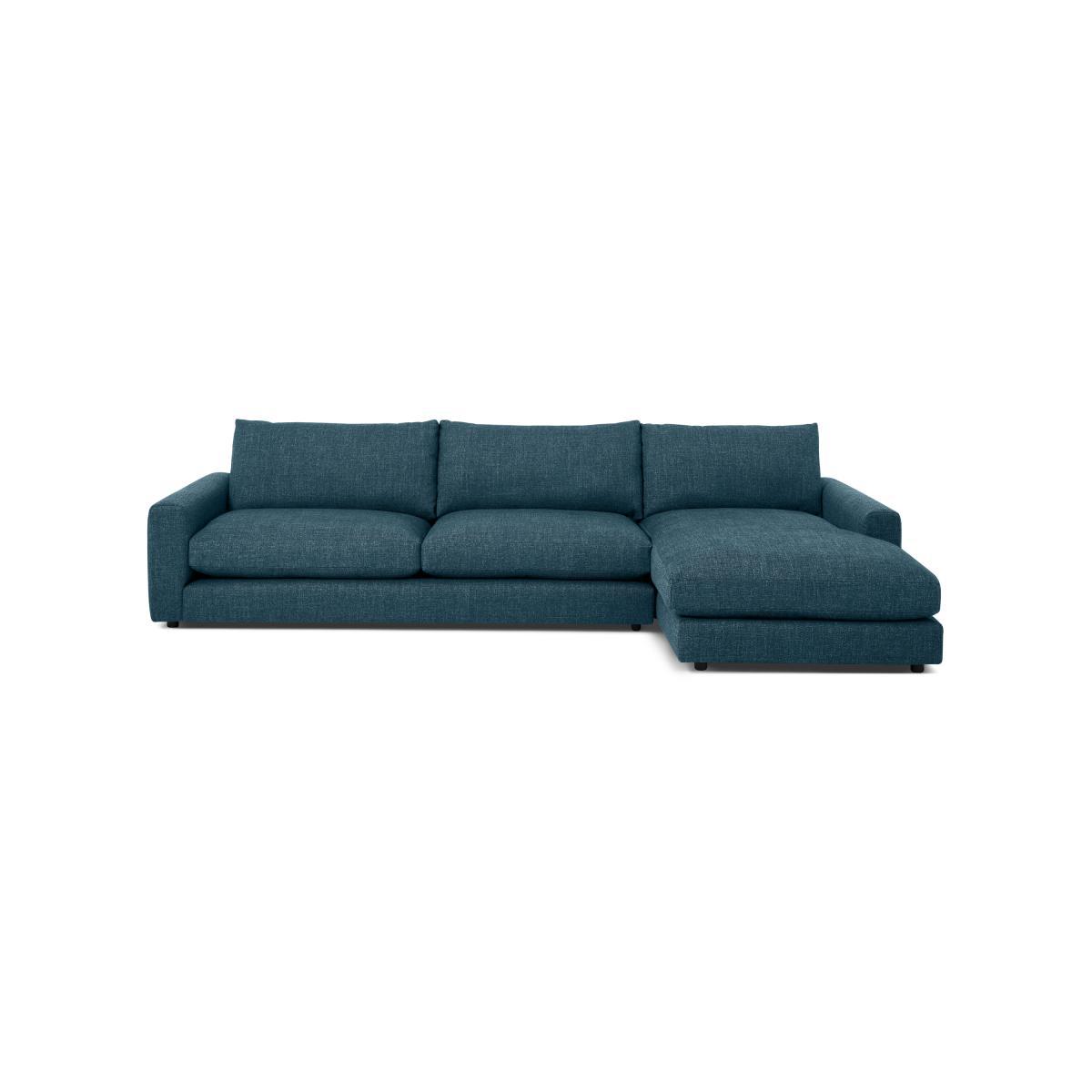 Arni Large Right Hand Facing Chaise End Corner Sofa, Aegean Blue Textured Weave – image 2