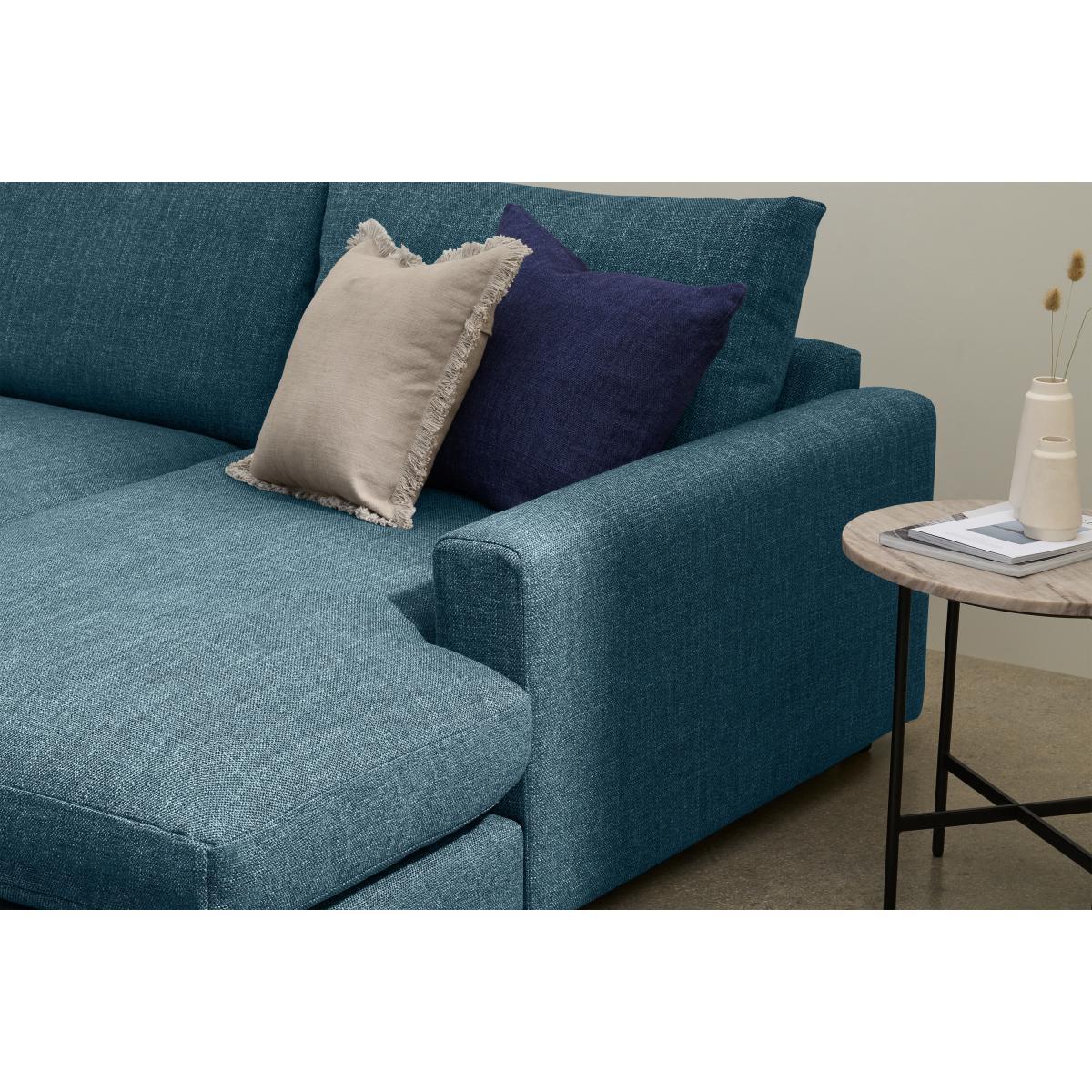 Arni Large Right Hand Facing Chaise End Corner Sofa, Aegean Blue Textured Weave – image 5