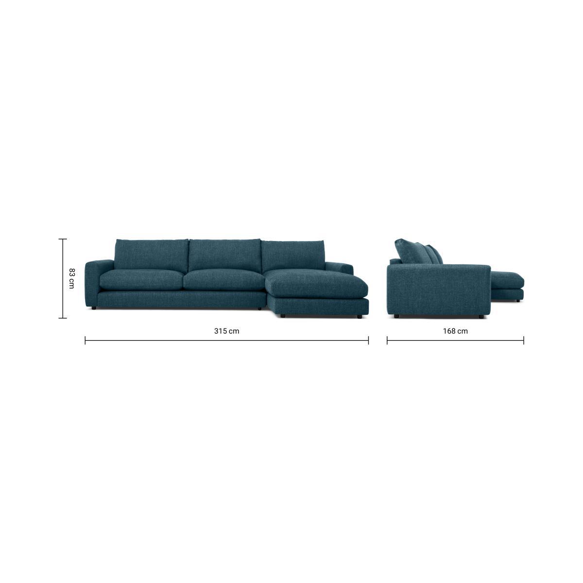 Arni Large Right Hand Facing Chaise End Corner Sofa, Aegean Blue Textured Weave – image 9