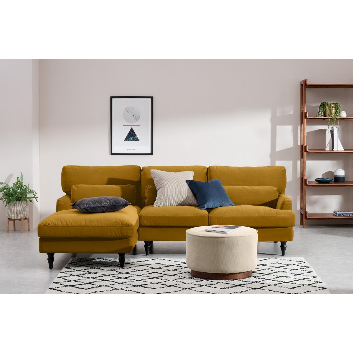 Tamyra Left Hand Facing Chaise End Corner Sofa, Marigold Velvet – image 4