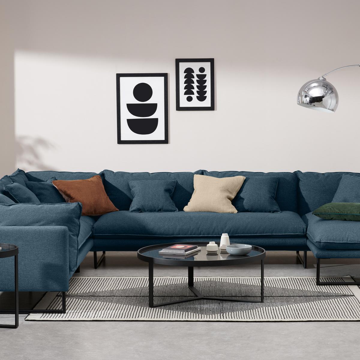 Malini Right Hand Facing Full Corner Chaise End Sofa, Orleans Blue Recycled Fabric – image 3