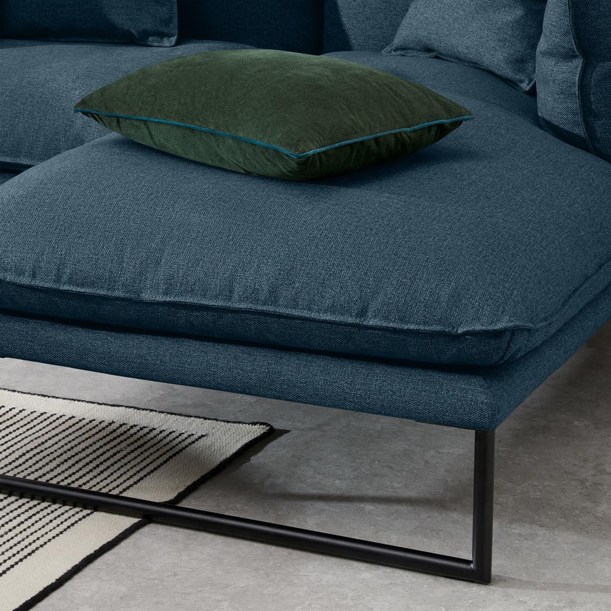 Malini Right Hand Facing Full Corner Chaise End Sofa, Orleans Blue Recycled Fabric – image 4