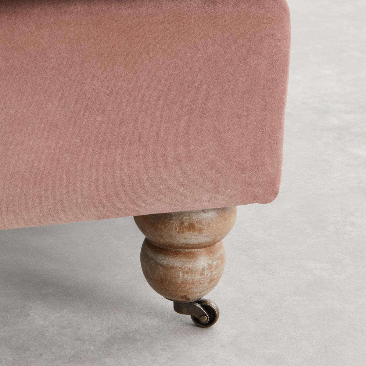 Orson Left Hand Facing Chaise End Corner Sofa, Soft Pink Recycled Velvet – image 11