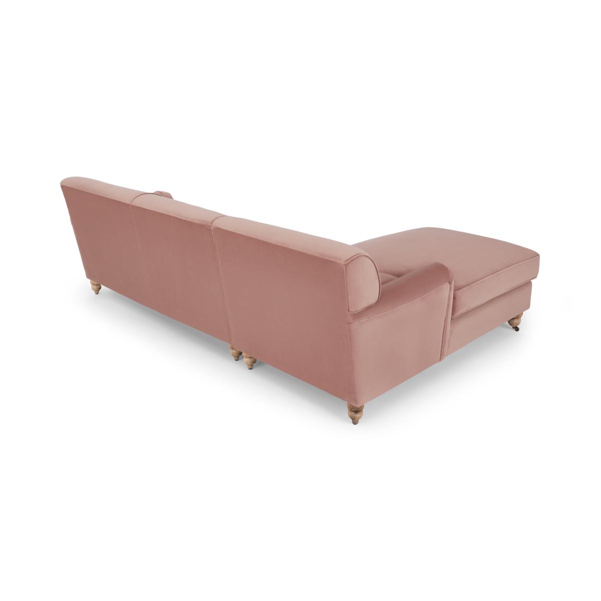 Orson Left Hand Facing Chaise End Corner Sofa, Soft Pink Recycled Velvet – image 12