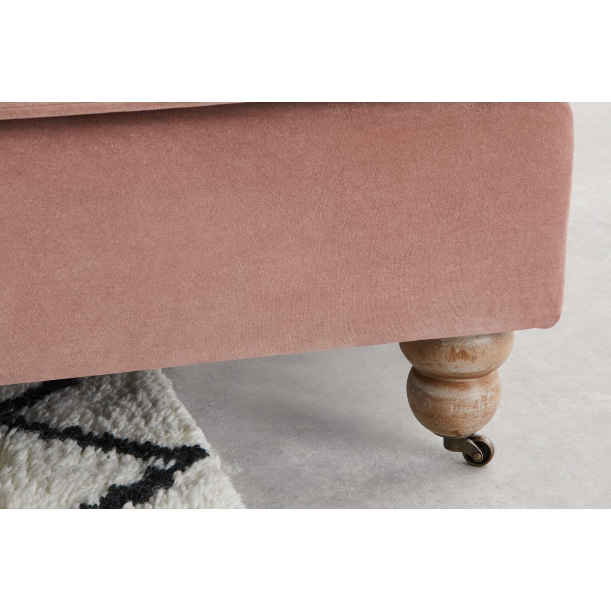 Orson Left Hand Facing Chaise End Corner Sofa, Soft Pink Recycled Velvet – image 5
