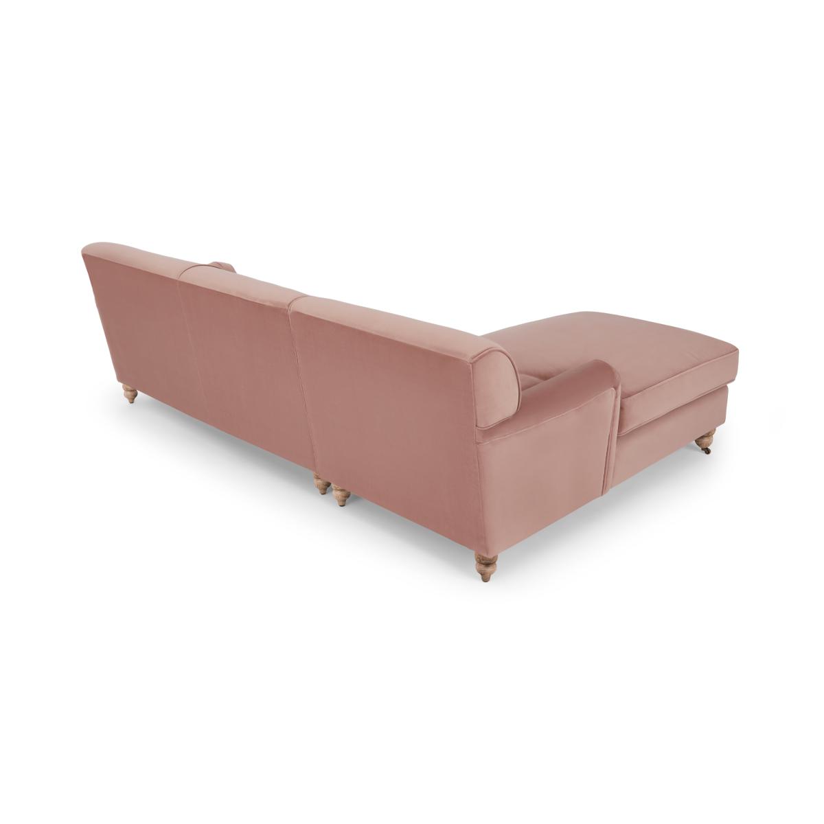 Orson Left Hand Facing Chaise End Corner Sofa, Soft Pink Recycled Velvet – image 6