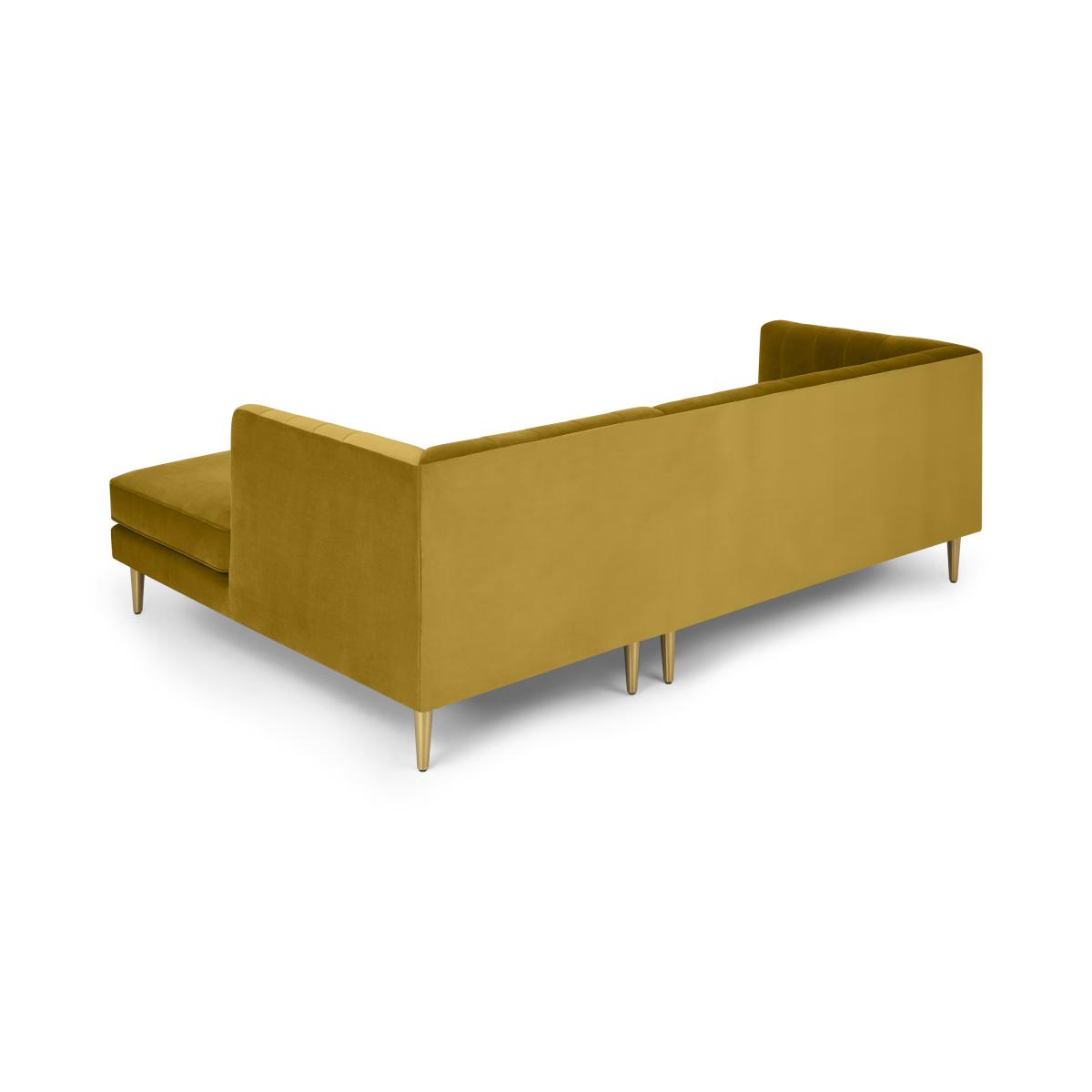 Amicie Right Hand Facing Chaise End Corner Sofa, Vintage Gold Velvet – image 6