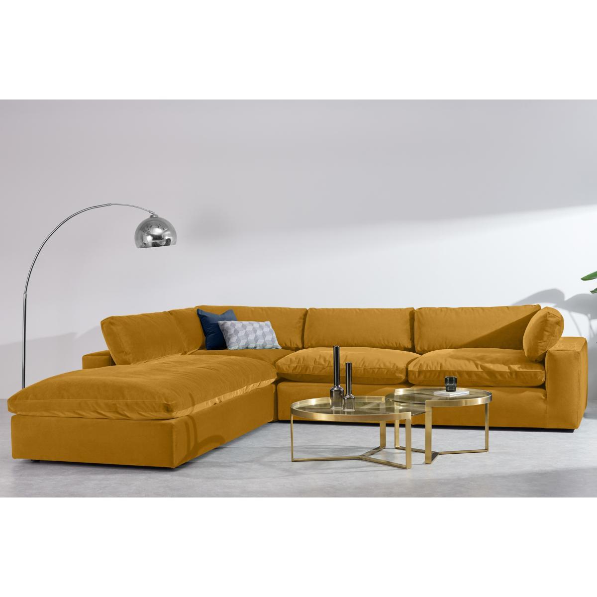 Samona Left Hand Facing Full Corner Sofa, Vintage Ochre Recycled Velvet – image 3