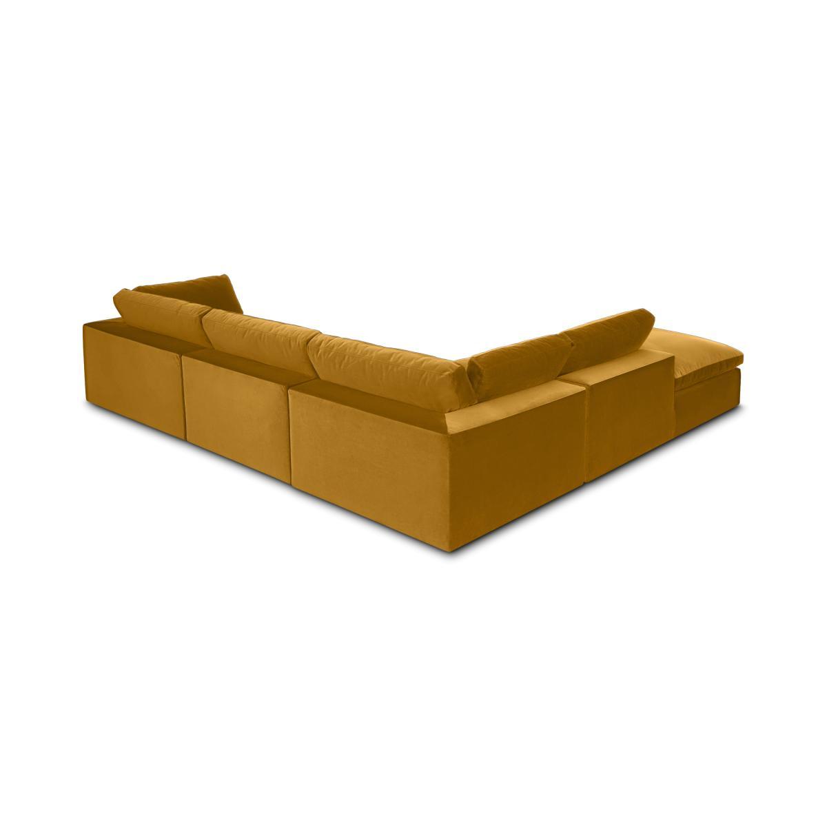 Samona Left Hand Facing Full Corner Sofa, Vintage Ochre Recycled Velvet – image 5