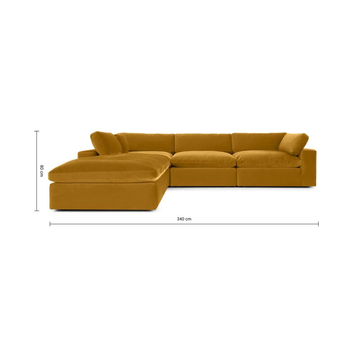 Samona Left Hand Facing Full Corner Sofa, Vintage Ochre Recycled Velvet – image 8