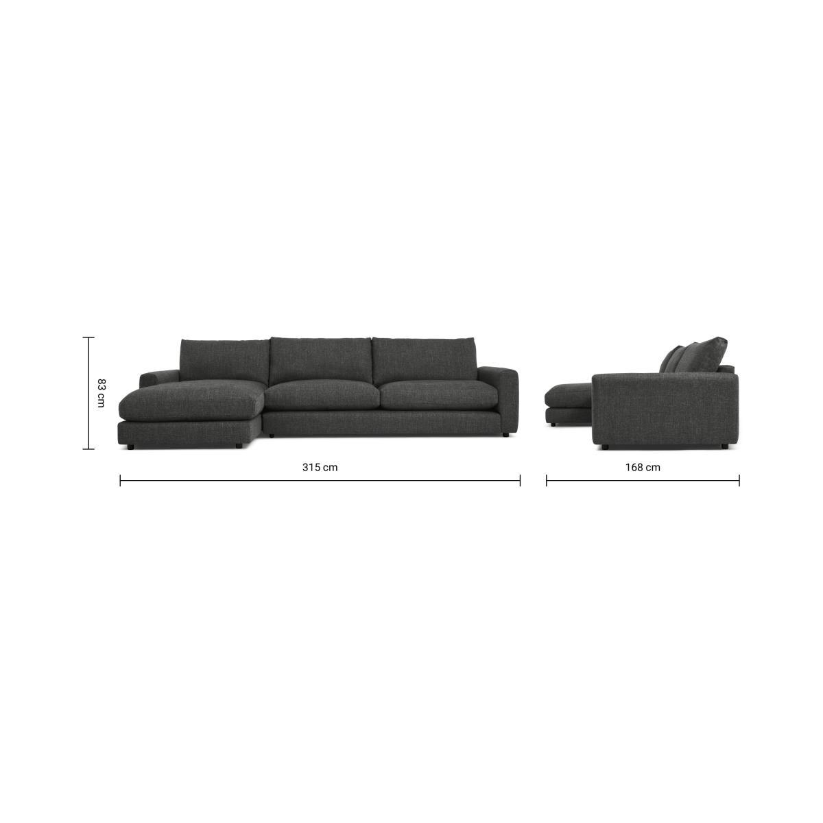 Arni Large Left Hand Facing Chaise End Corner Sofa, Slate Textured Weave – image 9