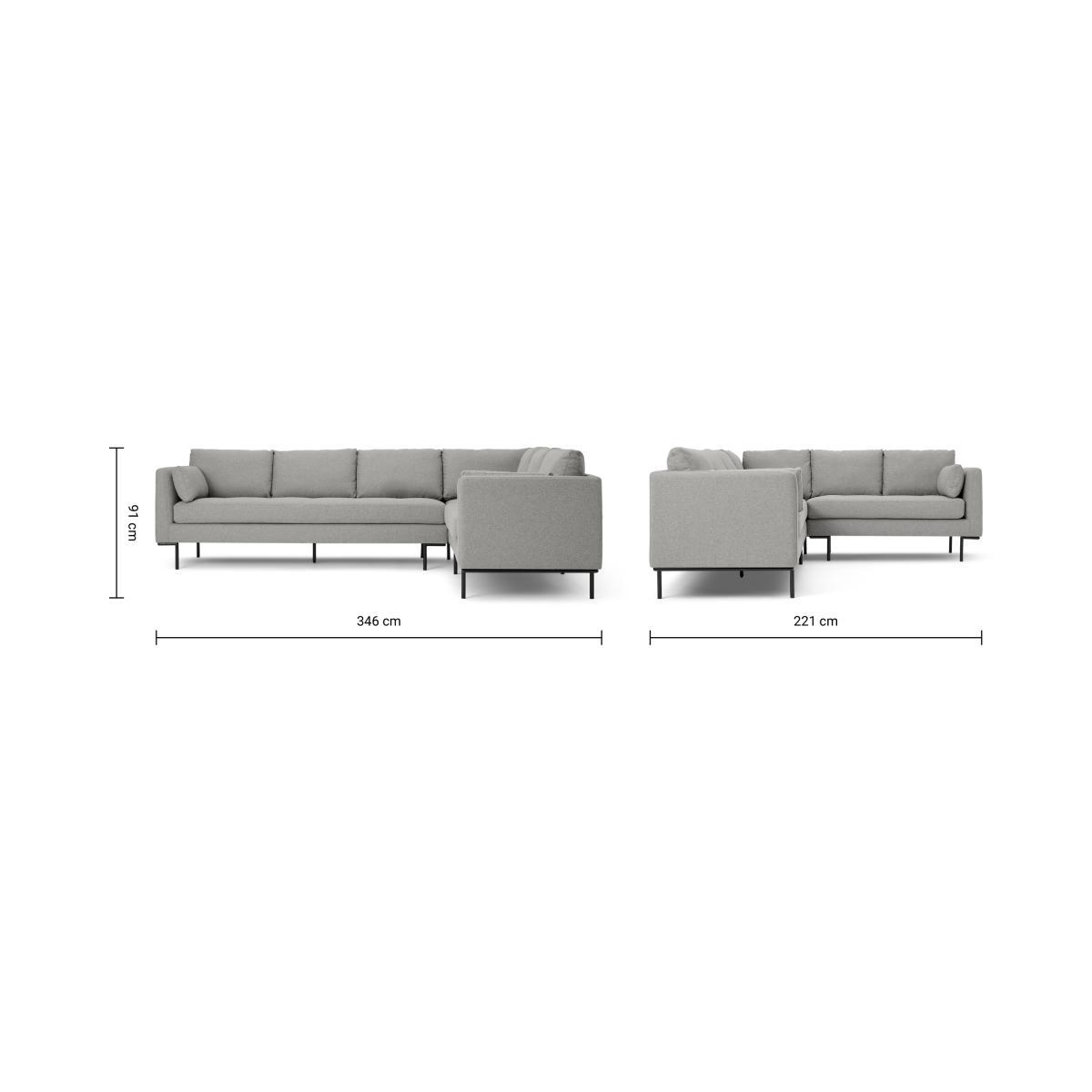 Harlow 4 Seater Right Hand Facing Corner Dining Sofa, Mountain Grey – image 8
