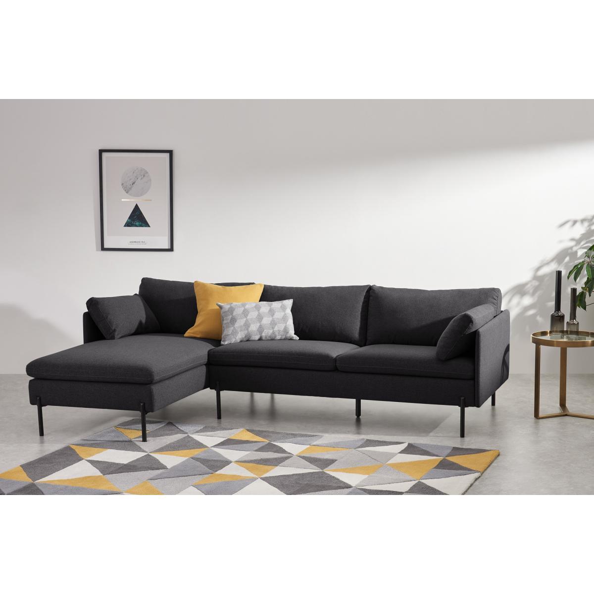 Zarina Left Hand Facing Chaise End Sofa, Sterling Grey Fabric with Black Legs – image 4