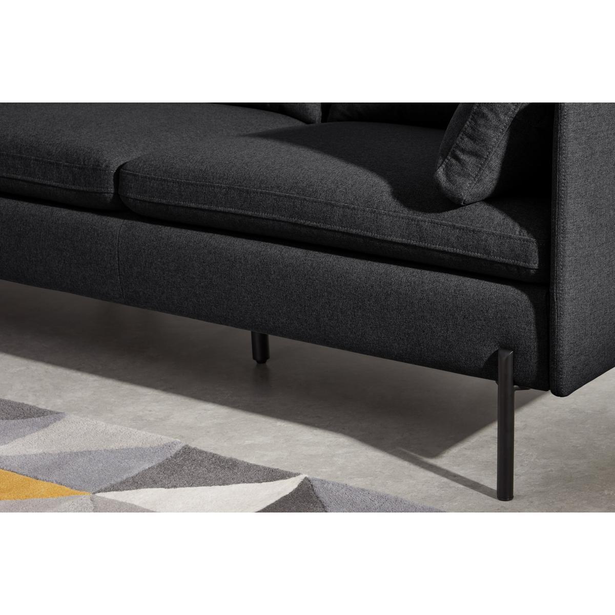 Zarina Left Hand Facing Chaise End Sofa, Sterling Grey Fabric with Black Legs – image 6