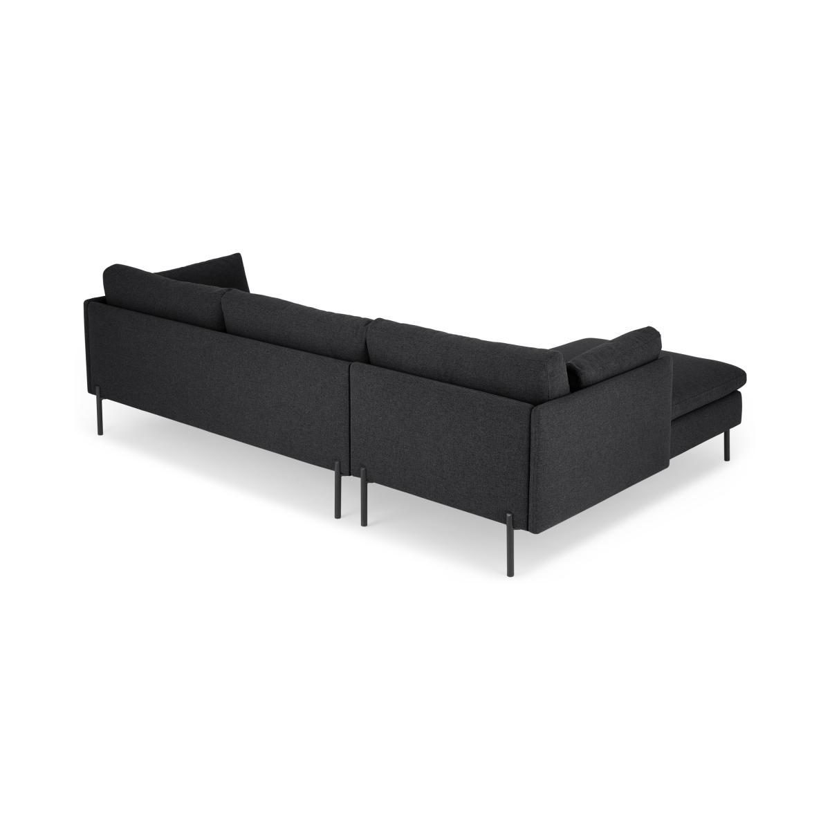 Zarina Left Hand Facing Chaise End Sofa, Sterling Grey Fabric with Black Legs – image 7