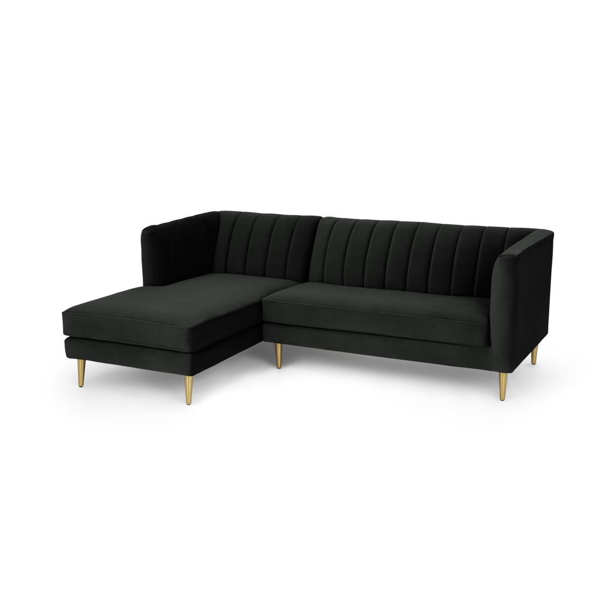 Amicie Left Hand Facing Chaise End Corner Sofa, Dark Anthracite Velvet – image 3