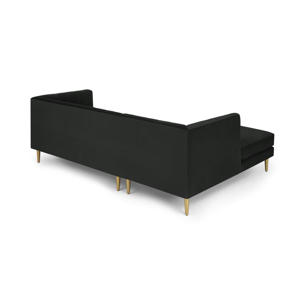 Amicie Left Hand Facing Chaise End Corner Sofa, Dark Anthracite Velvet – image 6