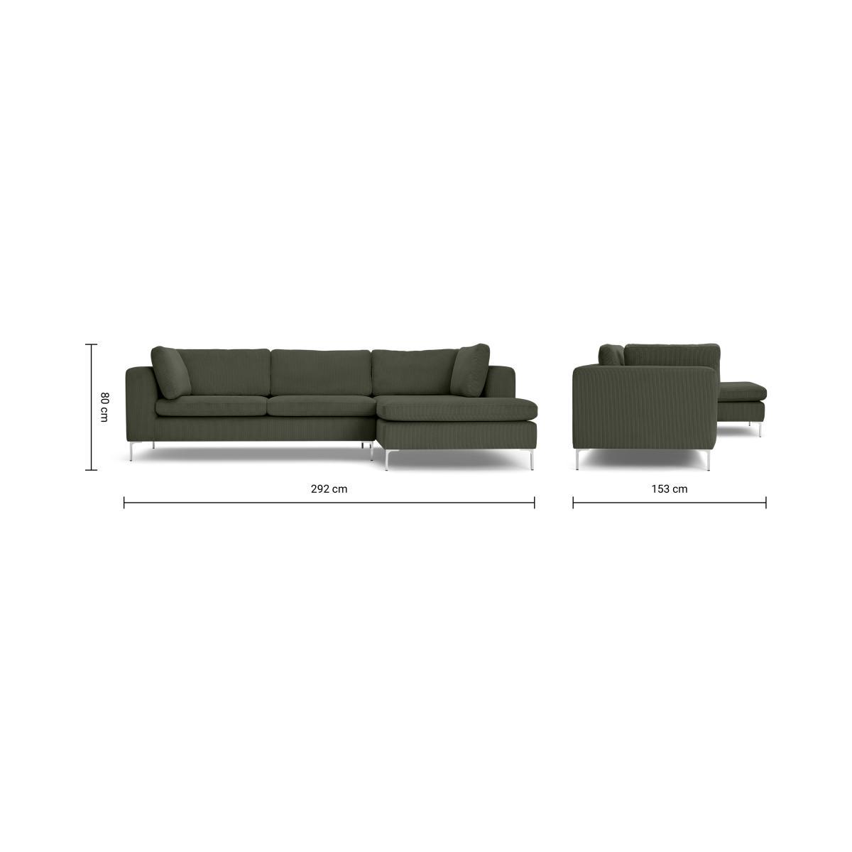 Monterosso Right Hand Facing Chaise End Sofa, Sage Corduroy Velvet – image 9