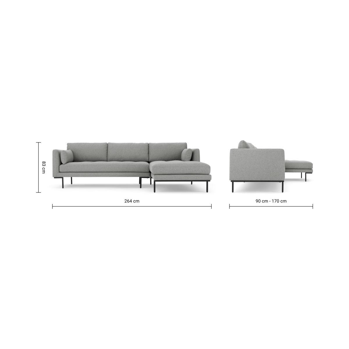 Harlow Right Hand Facing Chaise End Corner Sofa, Mountain Grey – image 9
