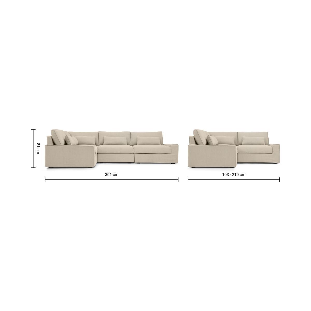 Trent Loose Cover Corner Sofa, Natural Cotton & Linen Mix – image 10