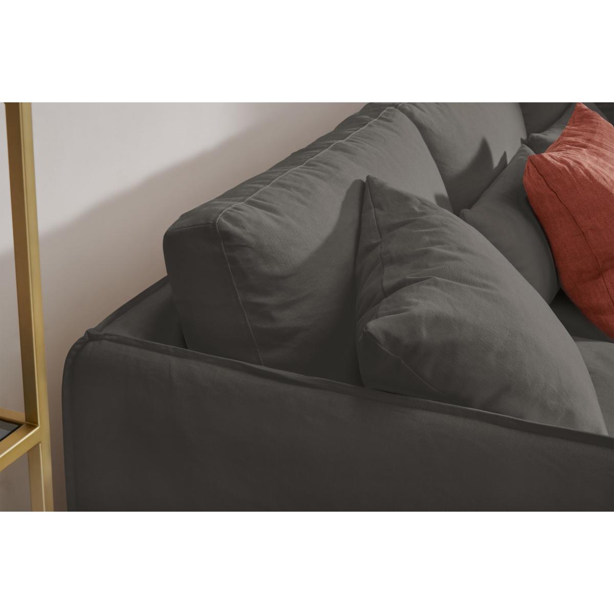 Kasiani Left Hand Facing Chaise End Sofa, Steel Cotton & Linen Mix – image 5