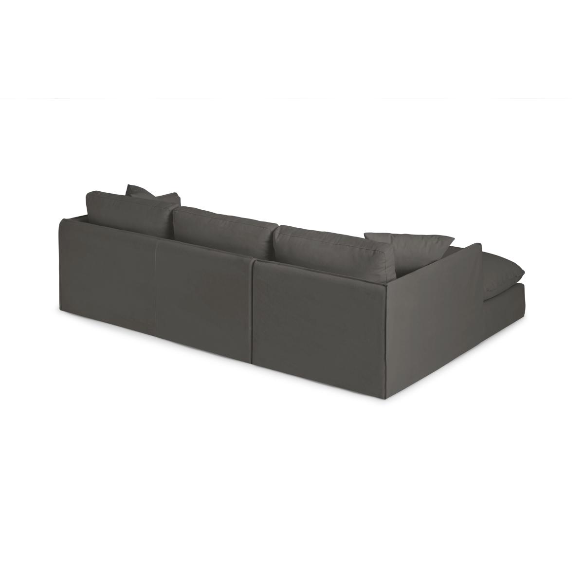 Kasiani Left Hand Facing Chaise End Sofa, Steel Cotton & Linen Mix – image 7