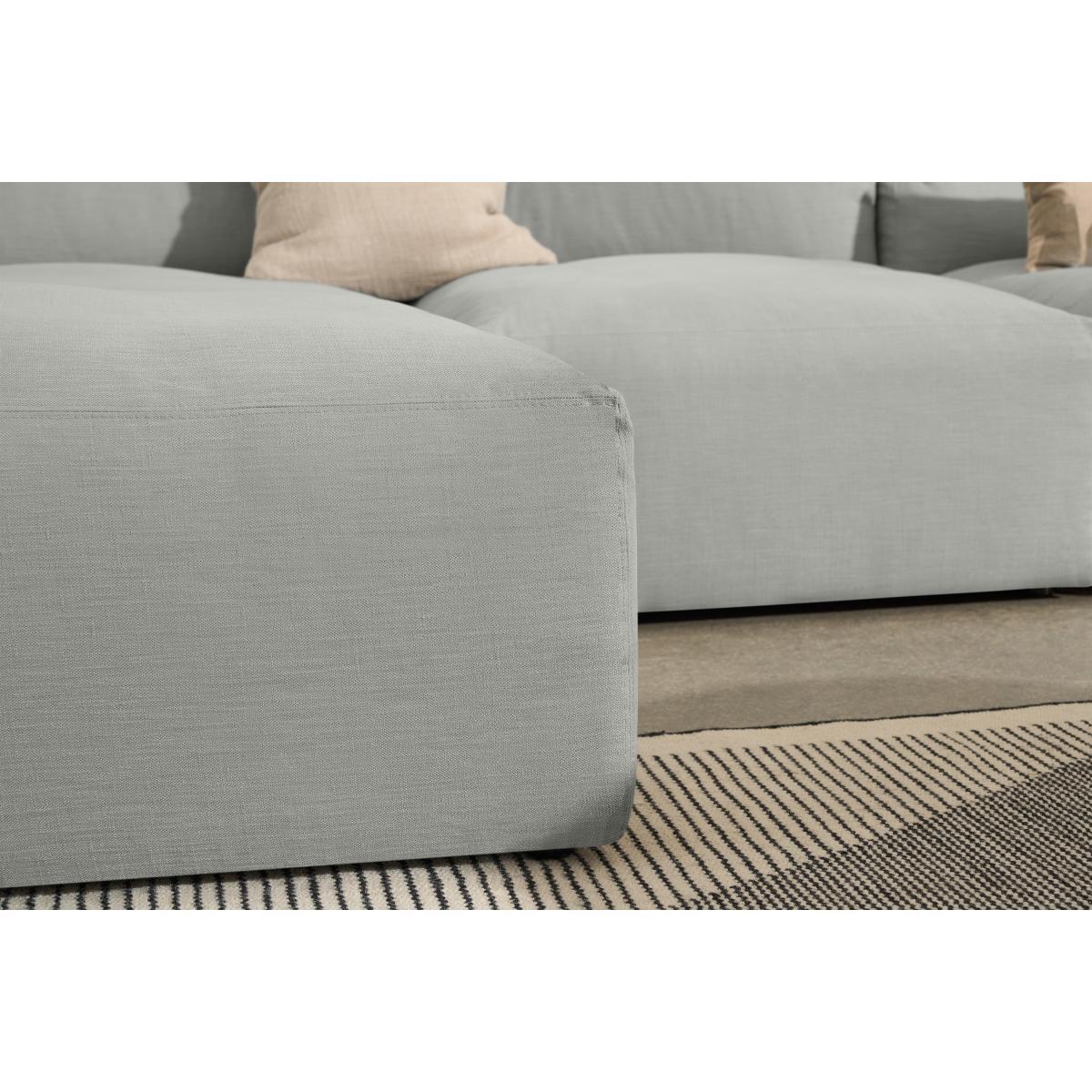 Livienne Chaise End Corner Sofa, Frost Grey Linen & Cotton Mix – image 6