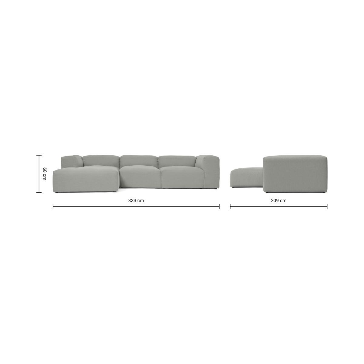Livienne Chaise End Corner Sofa, Frost Grey Linen & Cotton Mix – image 9