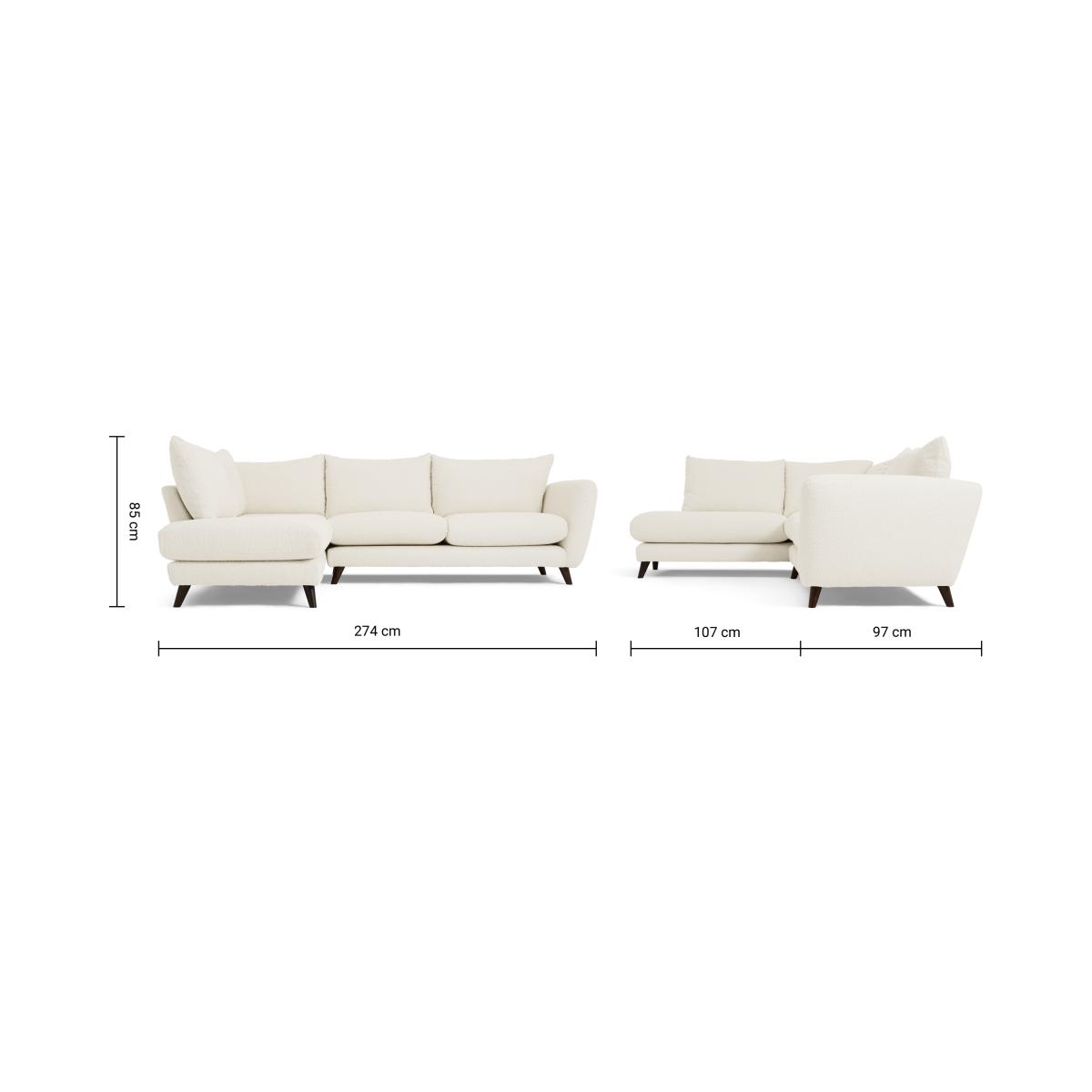 Elmira Left Hand Facing Corner Sofa, Ivory White Boucle – image 8