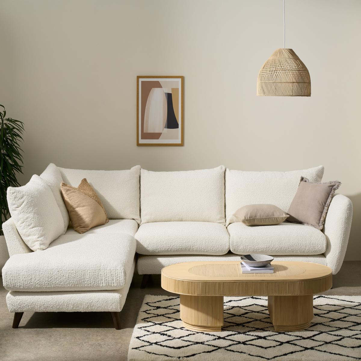 Elmira Left Hand Facing Corner Sofa, Ivory White Boucle – image 9