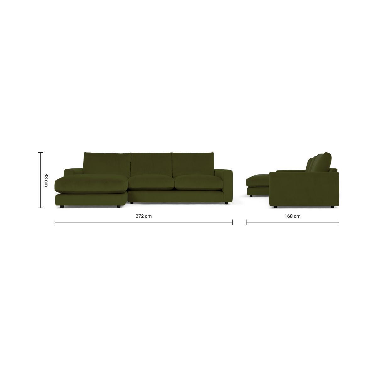 Arni Left Hand Facing Chaise End Sofa, Moss Recycled Velvet – image 9