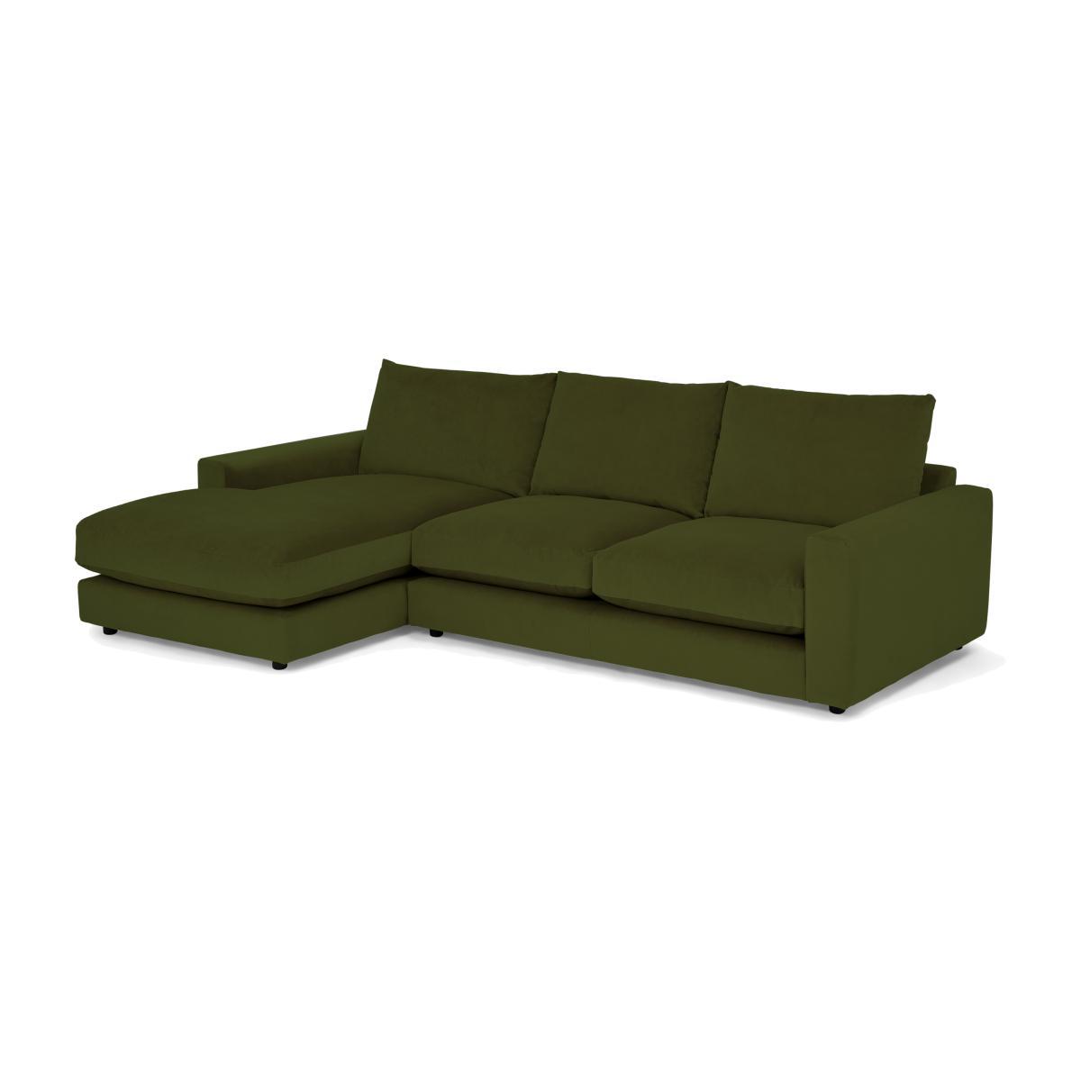 Arni Left Hand Facing Chaise End Sofa, Moss Recycled Velvet – image 1