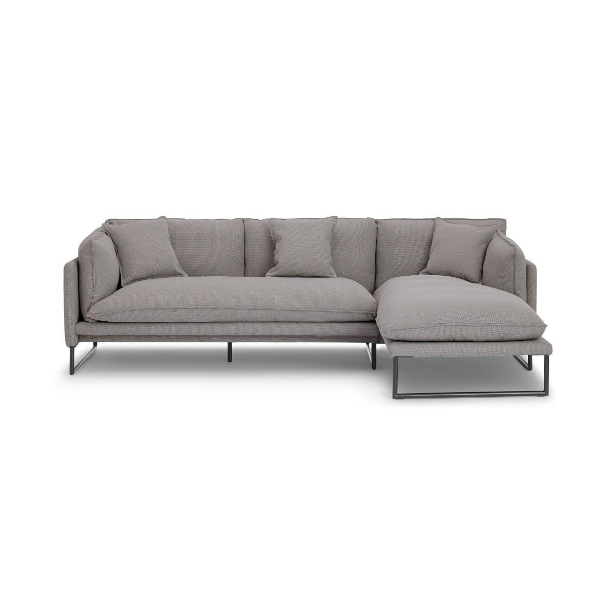 Malini Right Hand Facing Chaise End Sofa, Latte Textured Recycled Cotton – image 2