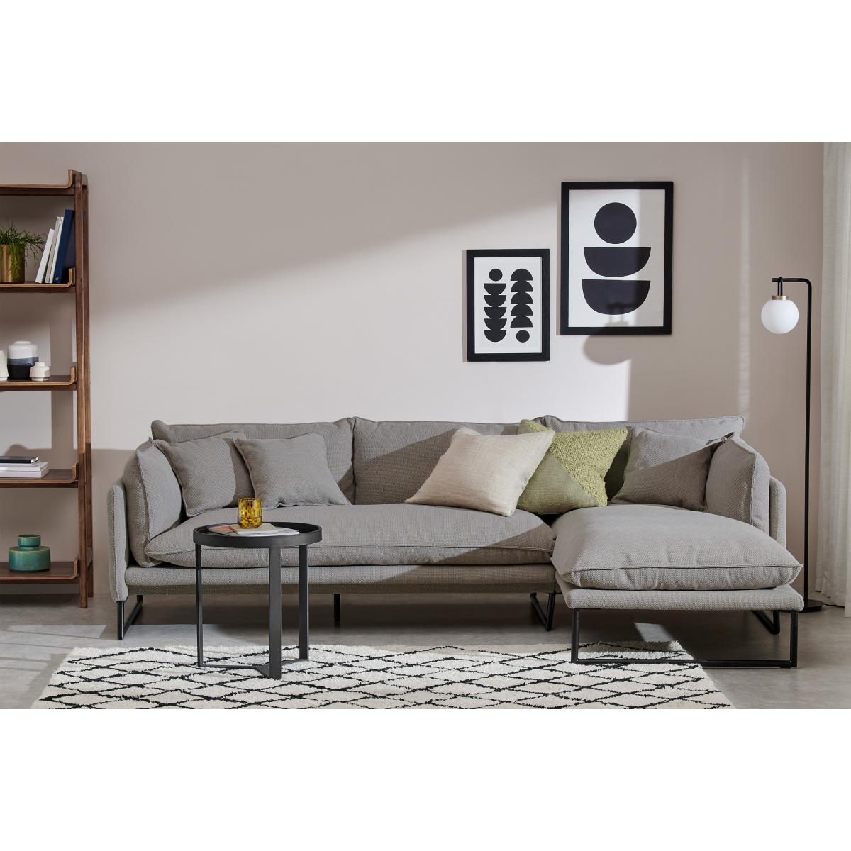 Malini Right Hand Facing Chaise End Sofa, Latte Textured Recycled Cotton – image 4