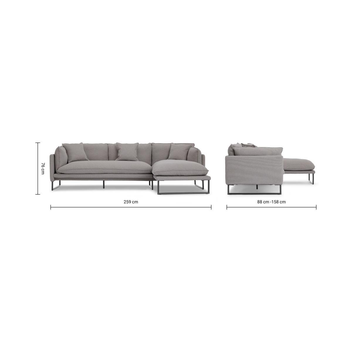 Malini Right Hand Facing Chaise End Sofa, Latte Textured Recycled Cotton – image 9