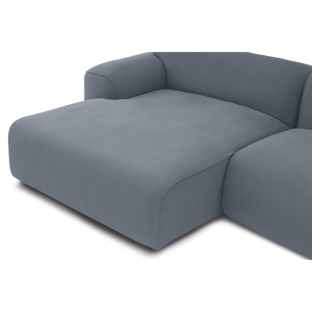 Avalon Left Hand Facing Chaise End Corner Sofa, Jeans Blue Linen & Cotton Mix – image 4