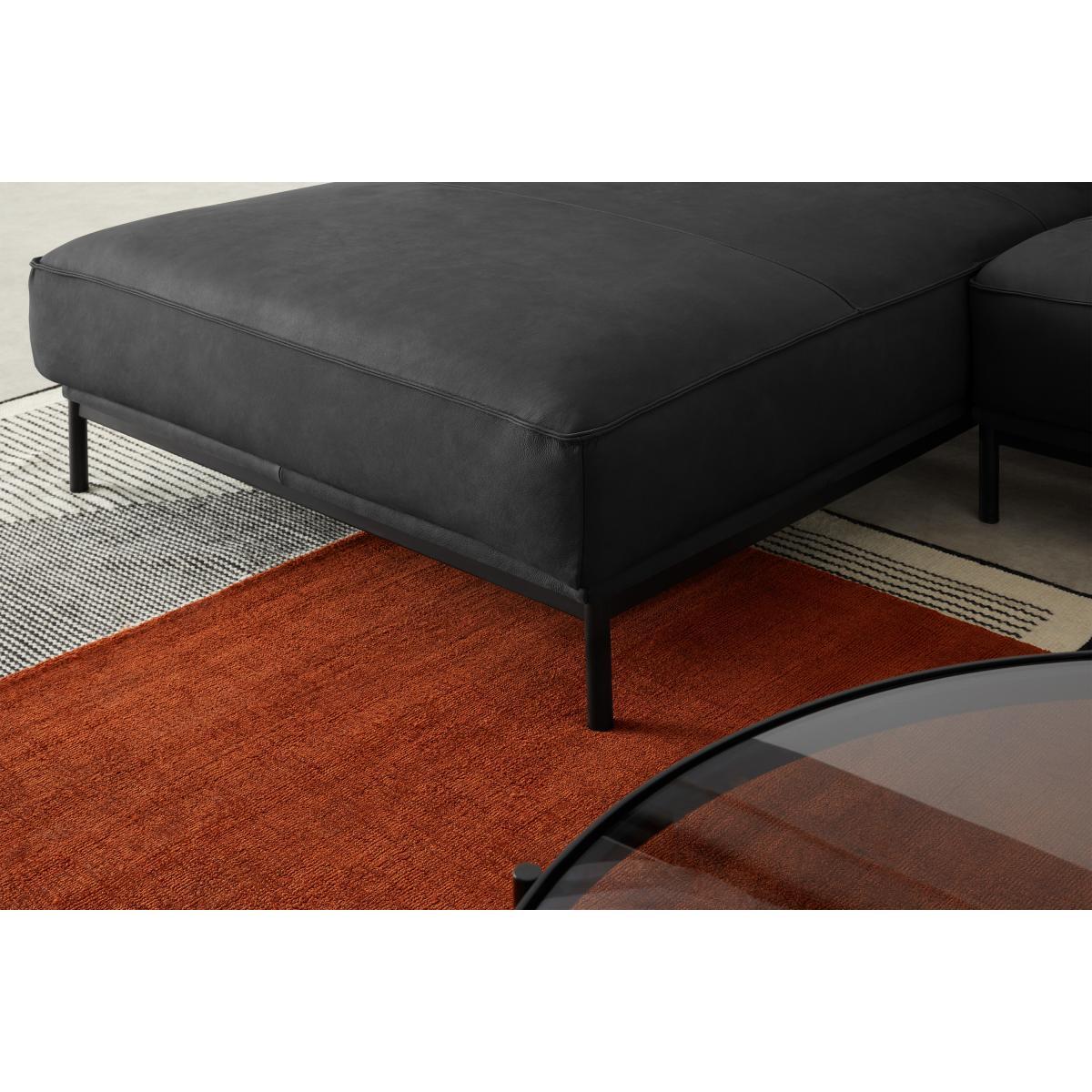 Odelle Left Hand Facing Chaise End Corner Sofa, Texas Dark Grey Leather – image 5