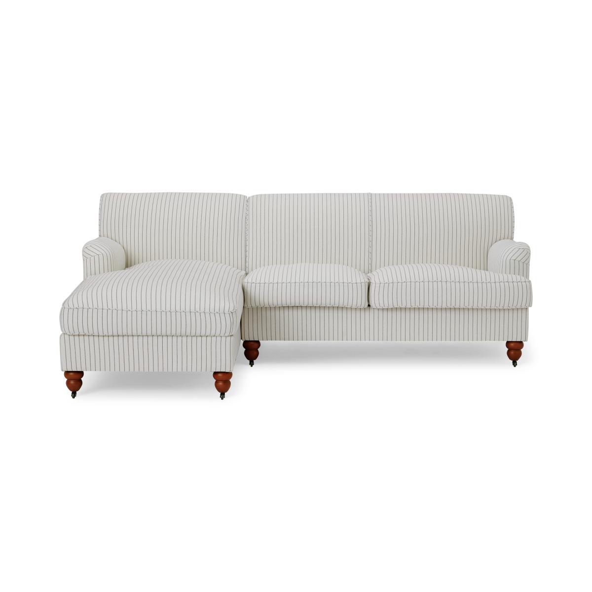 Orson Left Hand Facing Chaise End Sofa, Off-White Striped Recycled Safi – image 2