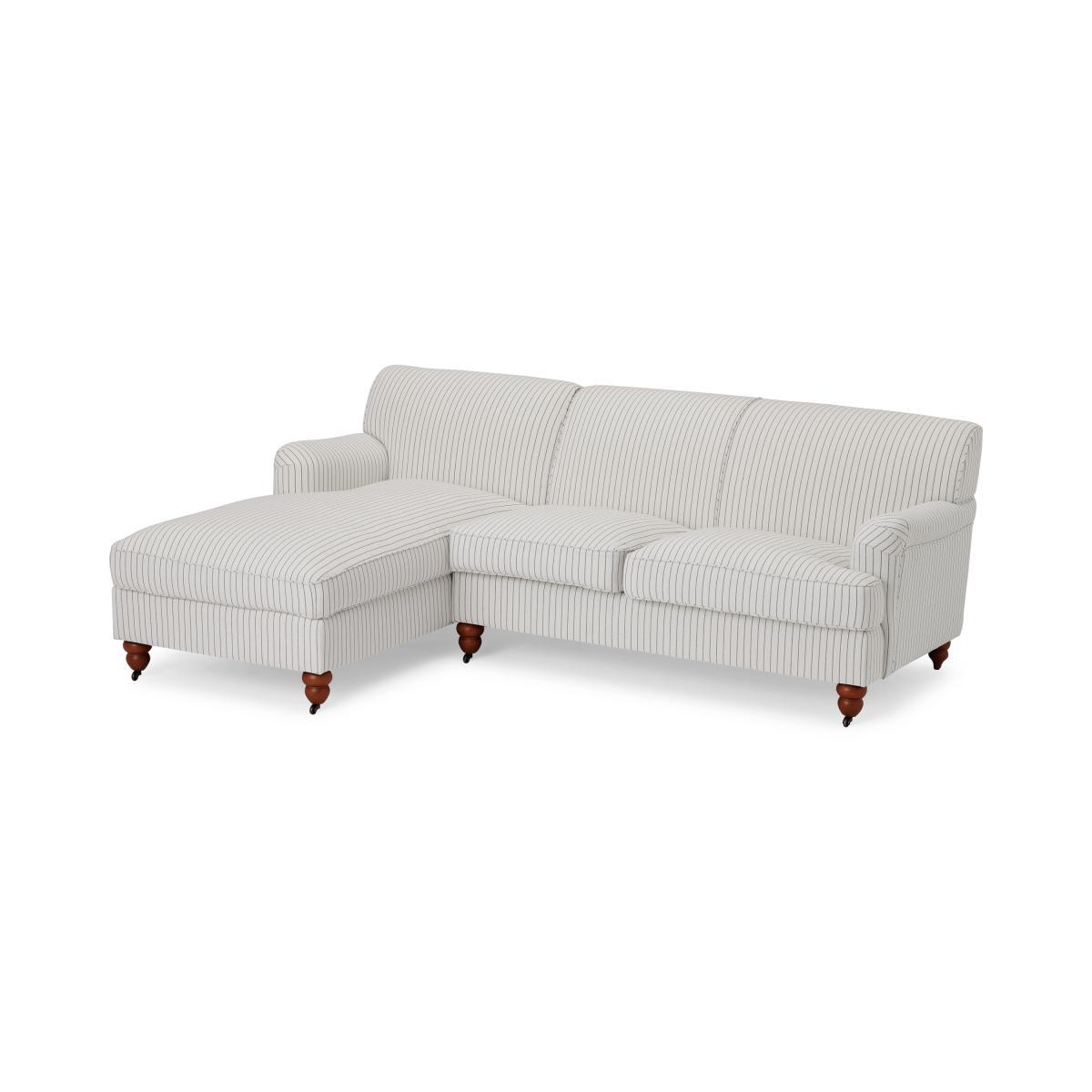 Orson Left Hand Facing Chaise End Sofa, Off-White Striped Recycled Safi – image 3