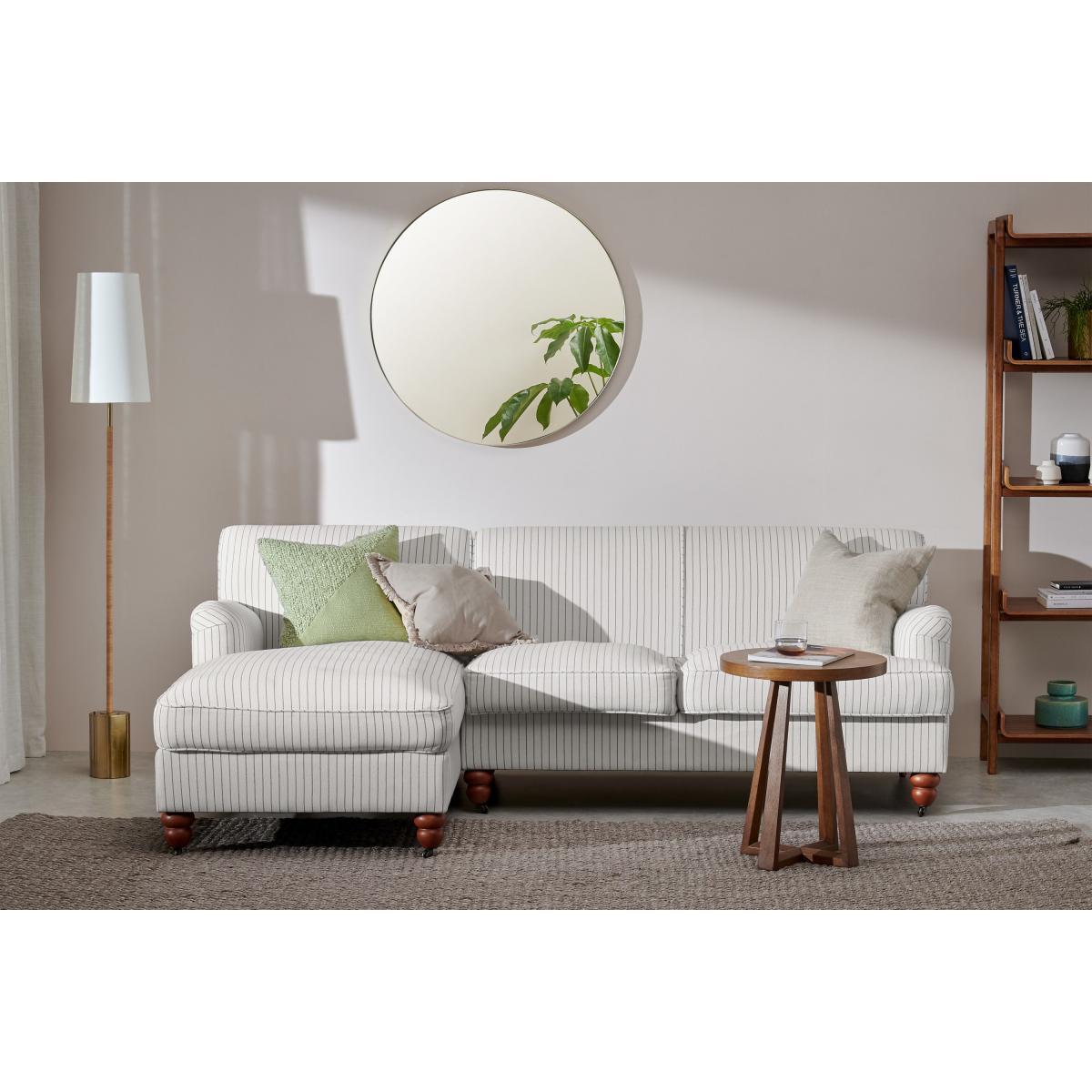 Orson Left Hand Facing Chaise End Sofa, Off-White Striped Recycled Safi – image 4