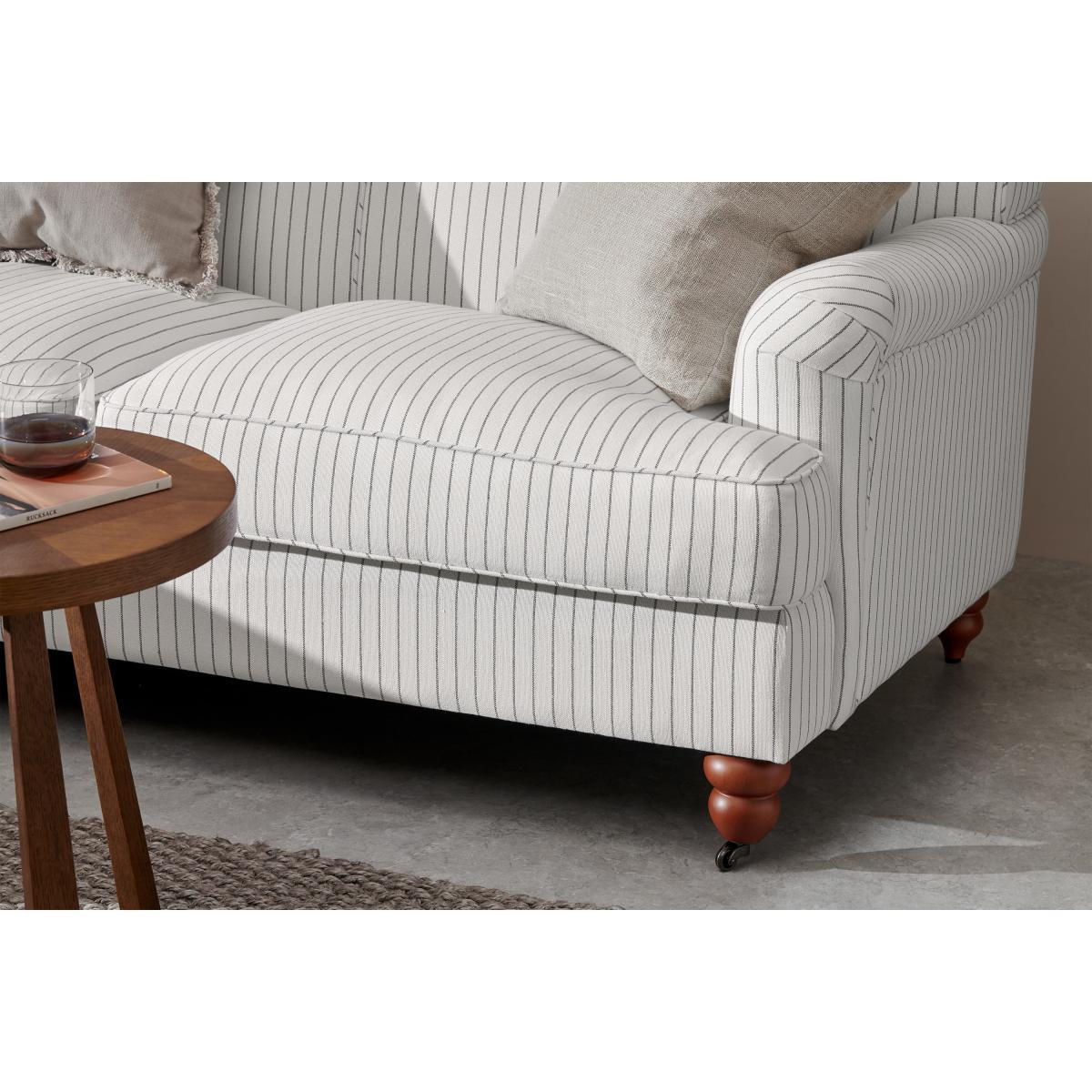 Orson Left Hand Facing Chaise End Sofa, Off-White Striped Recycled Safi – image 5