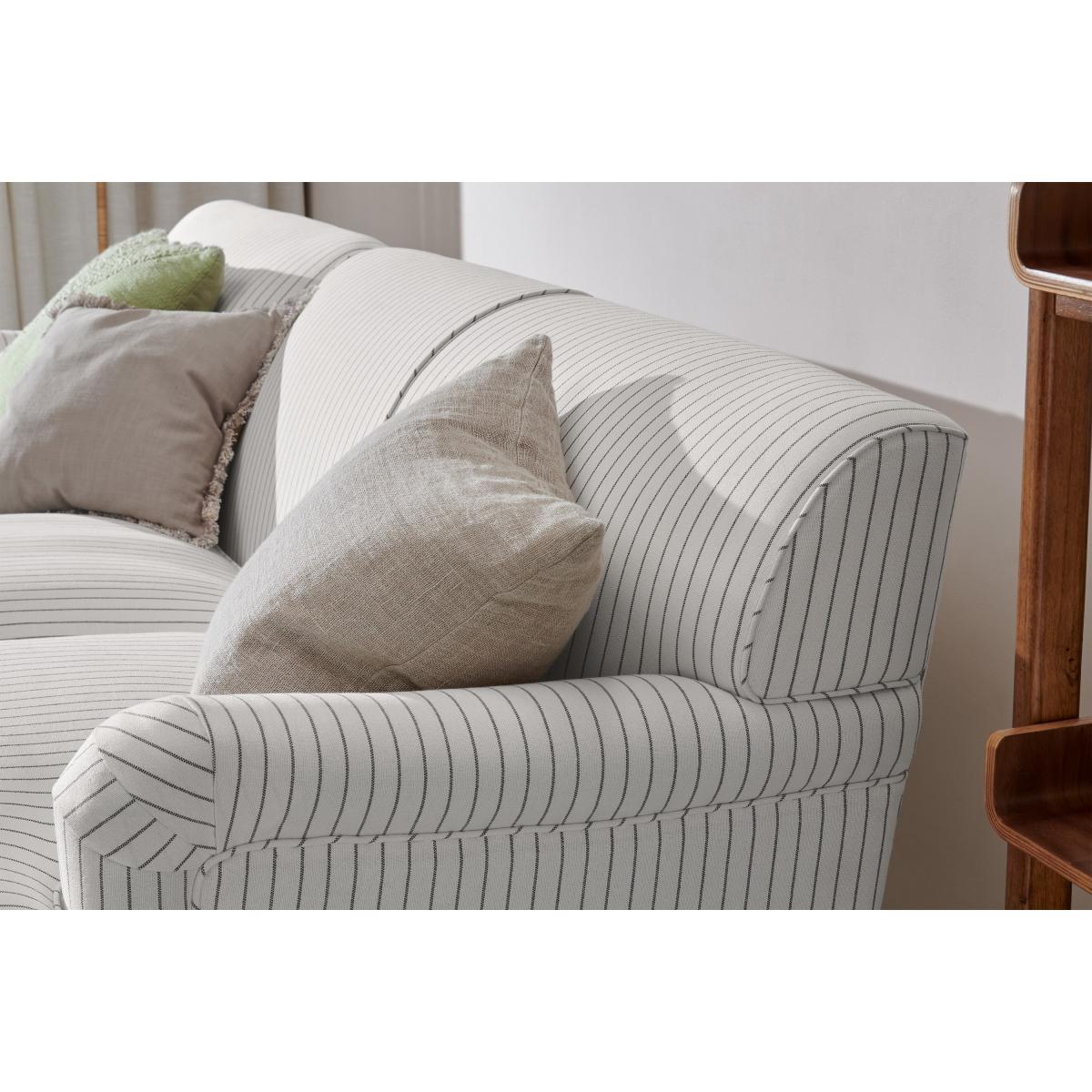 Orson Left Hand Facing Chaise End Sofa, Off-White Striped Recycled Safi – image 6