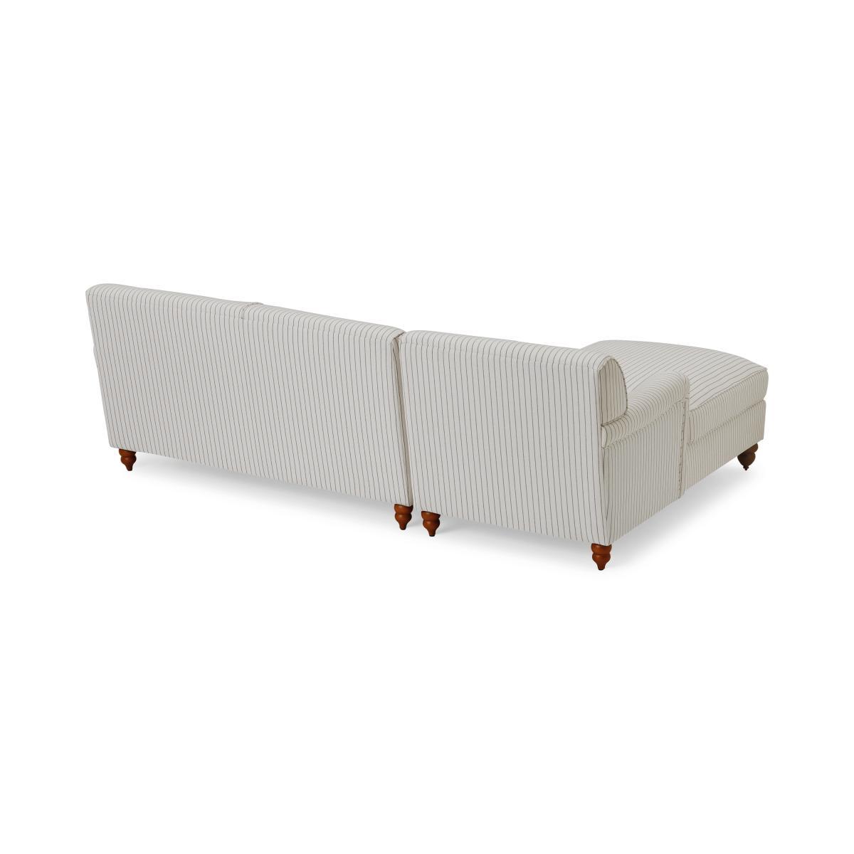 Orson Left Hand Facing Chaise End Sofa, Off-White Striped Recycled Safi – image 7