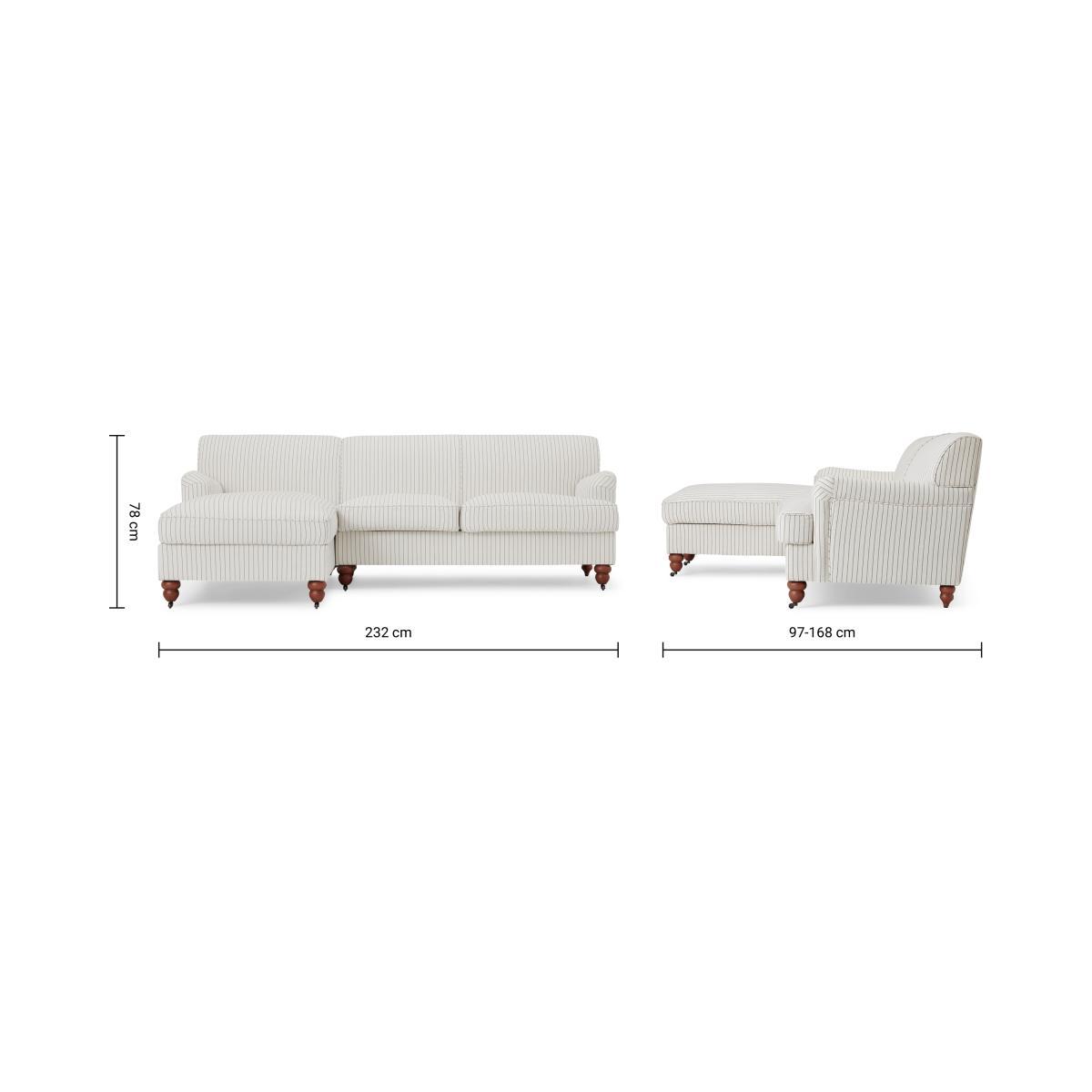 Orson Left Hand Facing Chaise End Sofa, Off-White Striped Recycled Safi – image 9