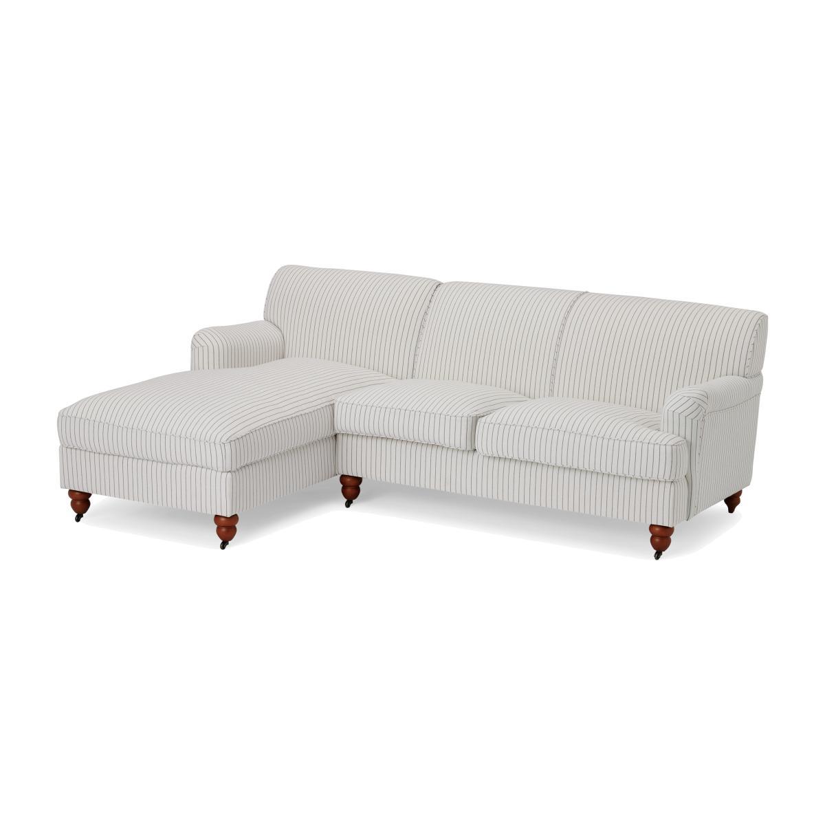 Orson Left Hand Facing Chaise End Sofa, Off-White Striped Recycled Safi – image 1