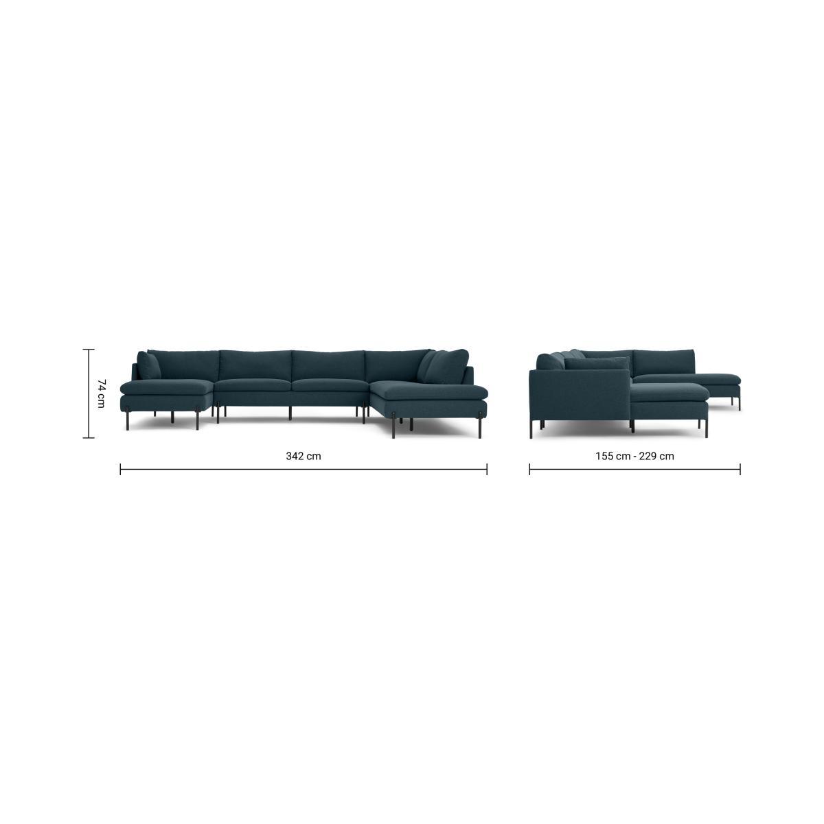 Zarina Right Hand Facing Corner Sofa, Aegean Blue – image 9