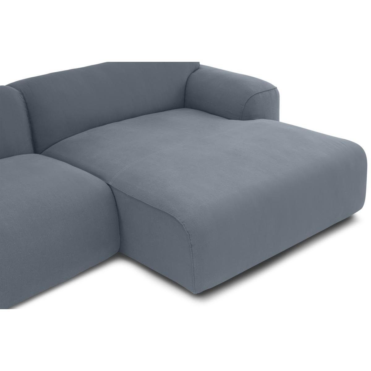 Avalon Right Hand Facing Chaise End Corner Sofa, Jeans Blue Linen & Cotton Mix – image 4