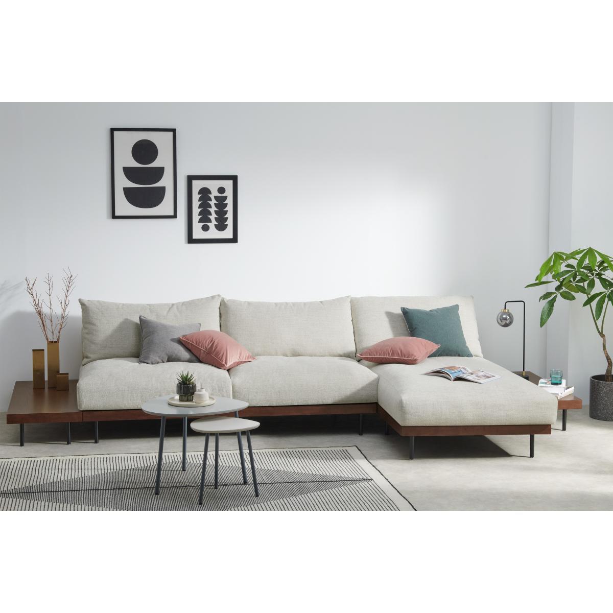 Zita Modular Chaise End Corner Sofa with 2 Side Tables, Kyoto Oyster – image 4